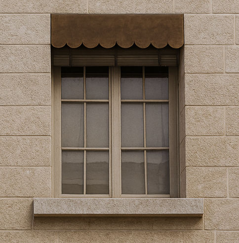Brise-soleil avec lambrequin aluminium gamme Prestige finition bronze antique